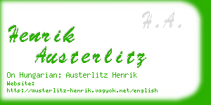 henrik austerlitz business card